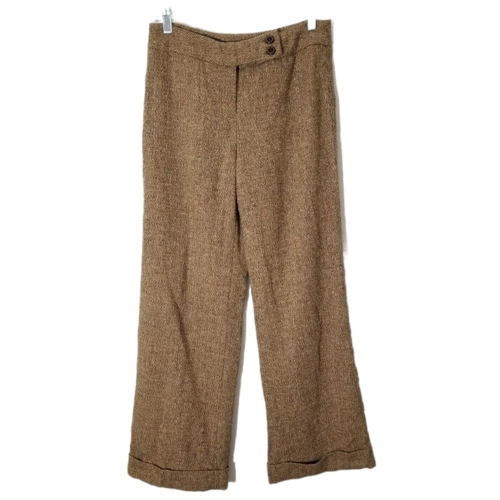 Ann Taylor LOFT | Tan Ann Wool Wide Leg Pants Sz 4